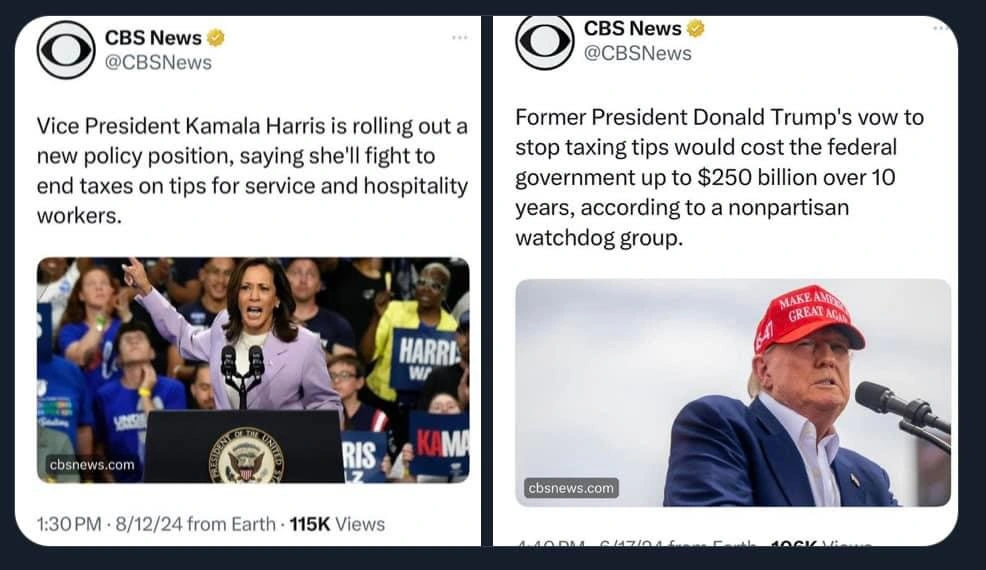 CBS News different takes on the no taxes on tips policy